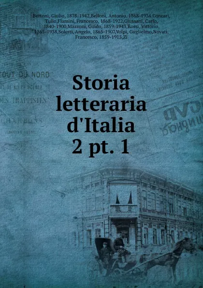 Обложка книги Storia letteraria d.Italia, Giulio Bertoni