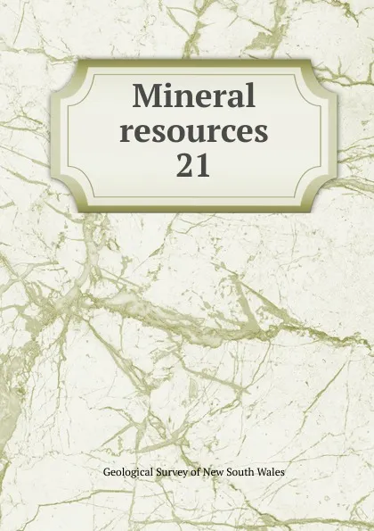 Обложка книги Mineral resources, Geological Survey of New South Wales