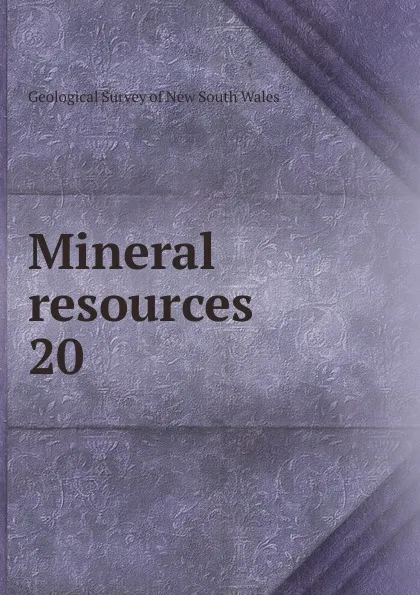 Обложка книги Mineral resources, Geological Survey of New South Wales