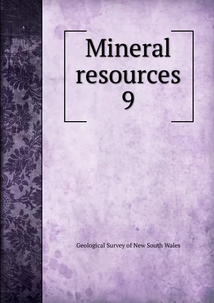 Обложка книги Mineral resources, Geological Survey of New South Wales