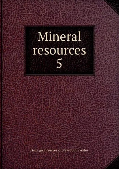 Обложка книги Mineral resources, Geological Survey of New South Wales