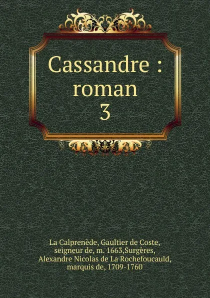 Обложка книги Cassandre, Gaultier de Coste La Calprenède