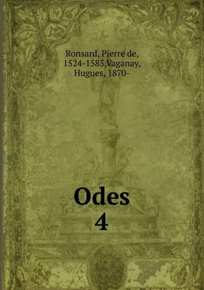 Обложка книги Odes, Pierre de Ronsard