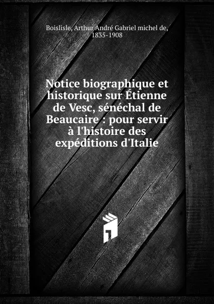 Обложка книги Notice biographique et historique sur Etienne de Vesc, senechal de Beaucaire, Arthur André Gabriel michel de Boislisle