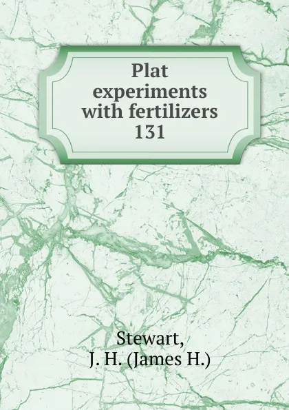 Обложка книги Plat experiments, James H. Stewart