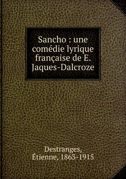 Обложка книги Sancho, Étienne Destranges