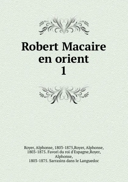 Обложка книги Robert Macaire en orient, Alphonse Royer