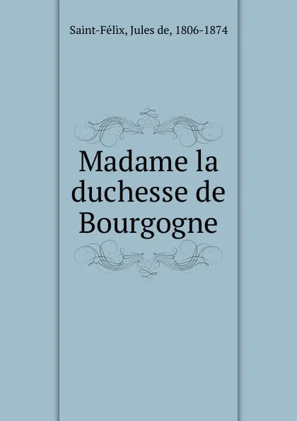 Обложка книги Madame la duchesse de Bourgogne, Jules de Saint-Félix