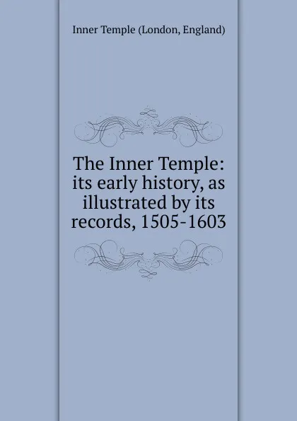 Обложка книги The Inner Temple, London