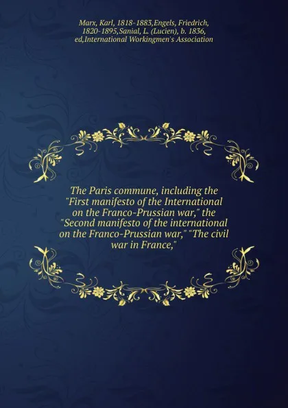 Обложка книги The Paris commune, including the 