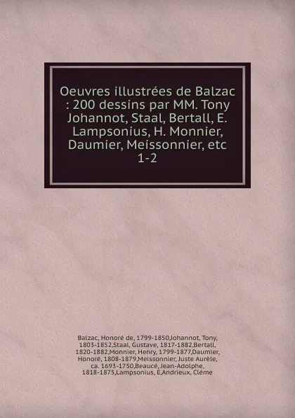 Обложка книги Oeuvres illustrees de Balzac, Honoré de Balzac
