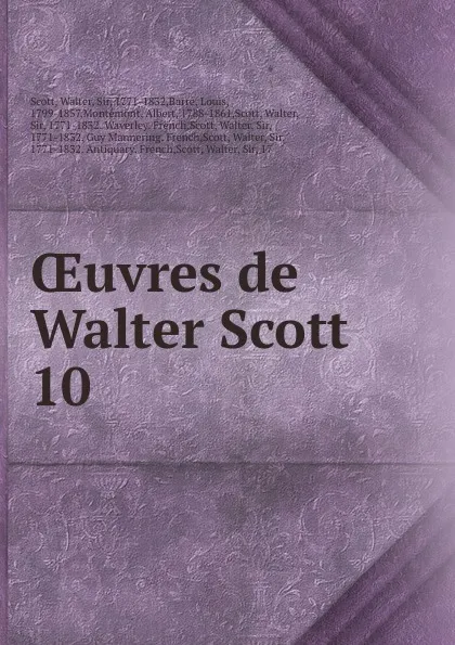 Обложка книги Oeuvres de Walter Scott, Walter Scott