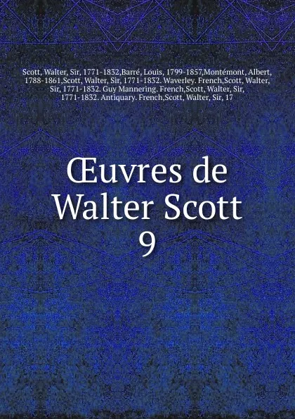 Обложка книги Oeuvres de Walter Scott, Walter Scott