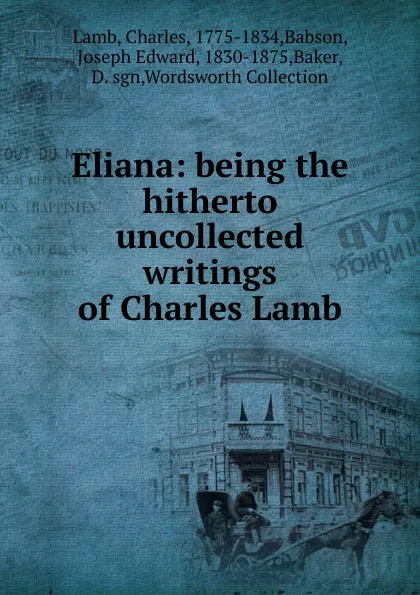Обложка книги Eliana, Charles Lamb