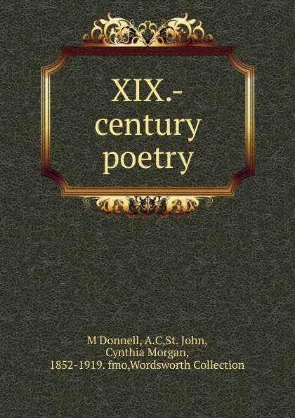 Обложка книги XIX.-century poetry, A. C. M'Donnell