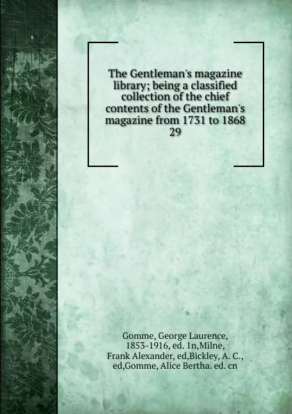 Обложка книги The Gentleman.s magazine library, George Laurence Gomme