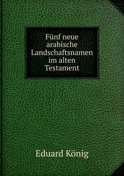 Обложка книги Funf neue arabische Landschaftsnamen im alten Testament, Eduard König