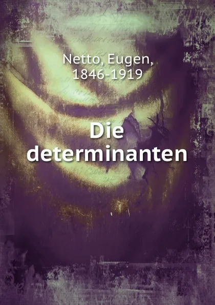 Обложка книги Die determinanten, Eugen Netto