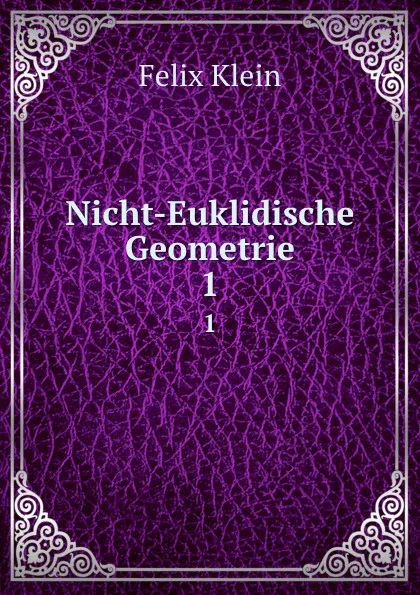 Обложка книги Nicht-Euklidische Geometrie, Felix Klein