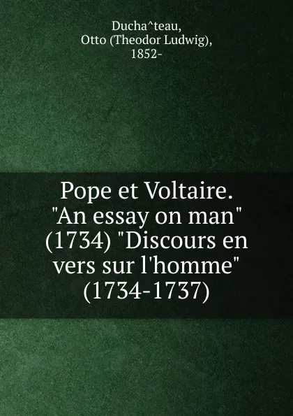 Обложка книги Pope et Voltaire. 