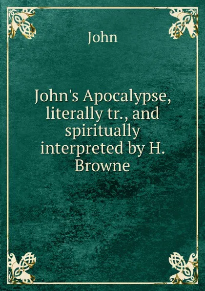 Обложка книги John.s Apocalypse, John