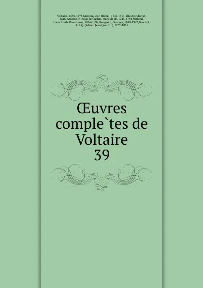 Обложка книги Oeuvres completes de Voltaire, Moreau Voltaire