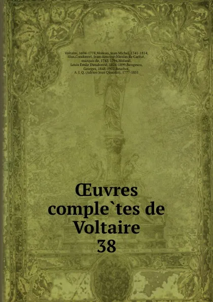 Обложка книги Oeuvres completes de Voltaire, Moreau Voltaire