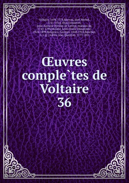 Обложка книги Oeuvres completes de Voltaire, Moreau Voltaire