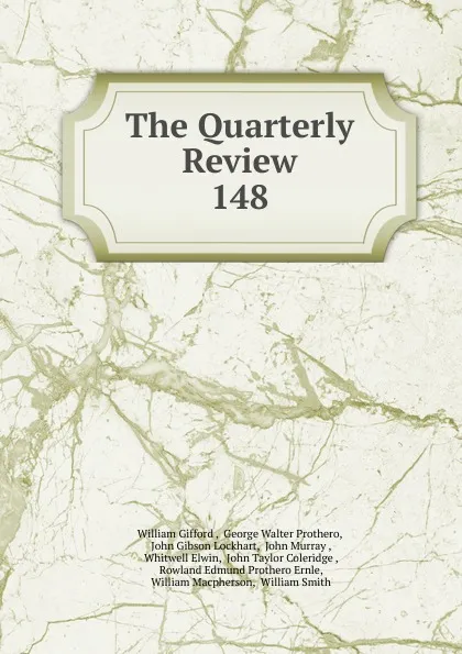 Обложка книги The Quarterly Review, William Gifford