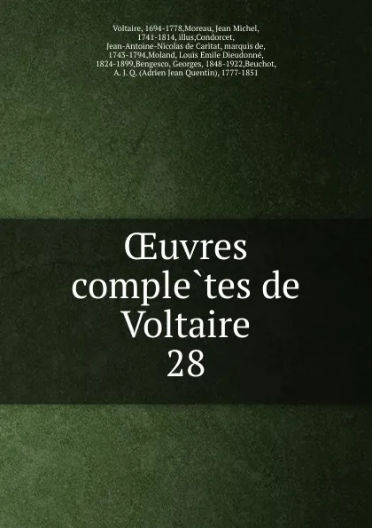 Обложка книги Oeuvres completes de Voltaire, Moreau Voltaire