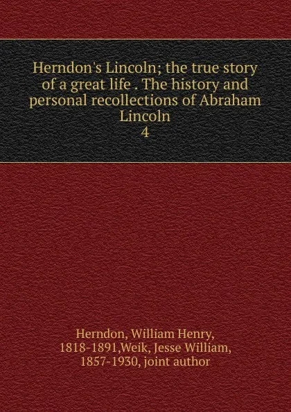 Обложка книги Herndon.s Lincoln, William Henry Herndon