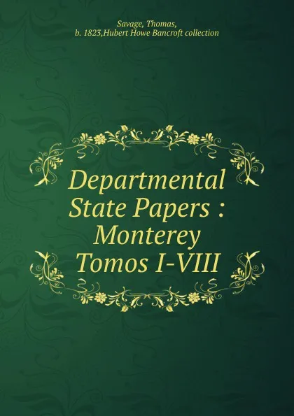 Обложка книги Departmental State Papers, Thomas Savage