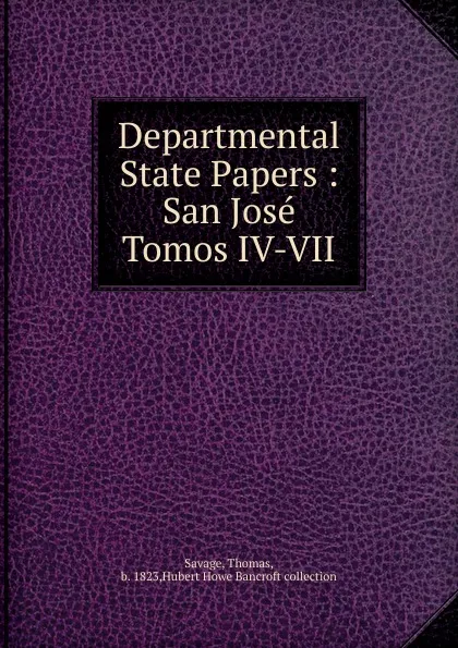 Обложка книги Departmental State Papers, Thomas Savage