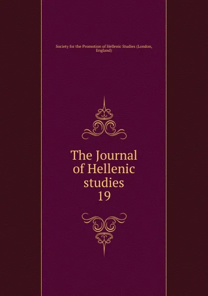 Обложка книги The Journal of Hellenic studies, London