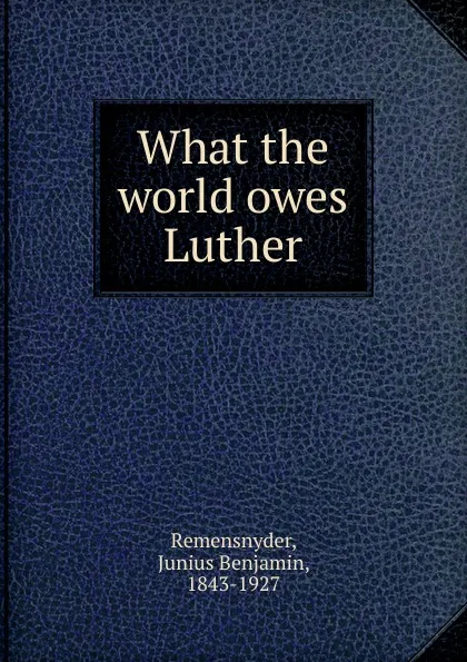 Обложка книги What the world owes Luther, Junius Benjamin Remensnyder