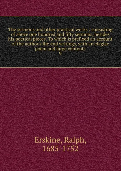 Обложка книги The sermons. And other practical works, Ralph Erskine