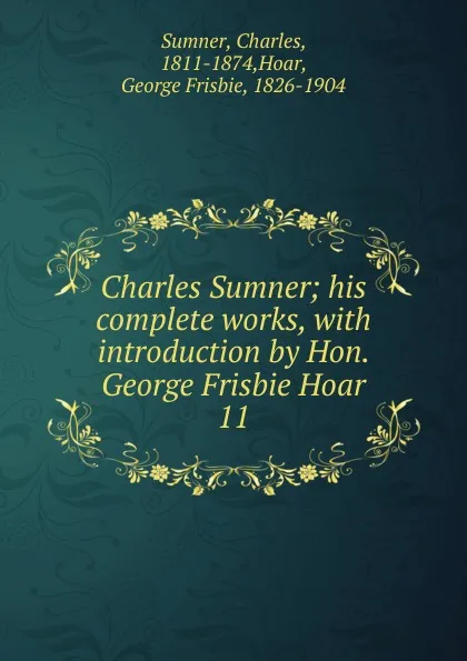 Обложка книги Charles Sumner, Charles Sumner