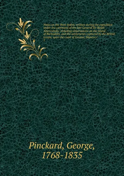 Обложка книги Notes on the West Indies, George Pinckard