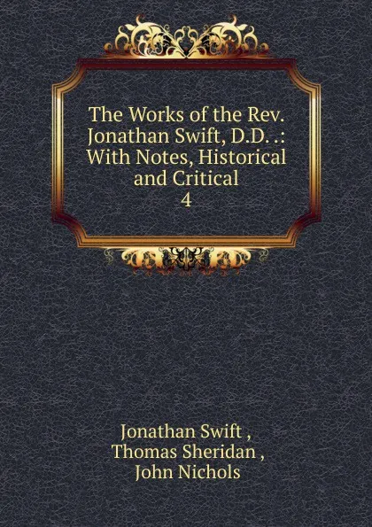 Обложка книги The Works of the Rev. Jonathan Swift, D.D., Swift Jonathan