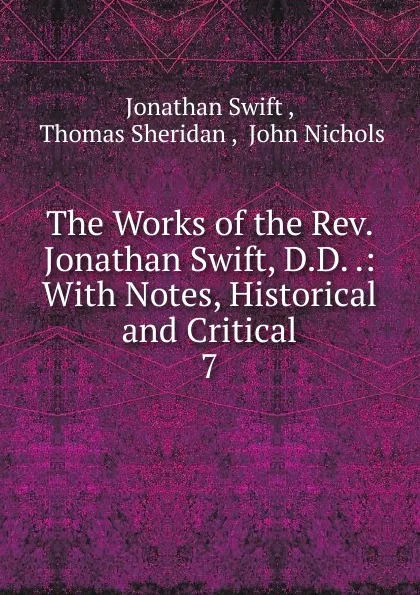 Обложка книги The Works of the Rev. Jonathan Swift, D.D., Swift Jonathan