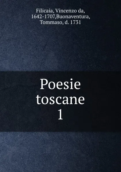 Обложка книги Poesie toscane, Vincenzo da Filicaia