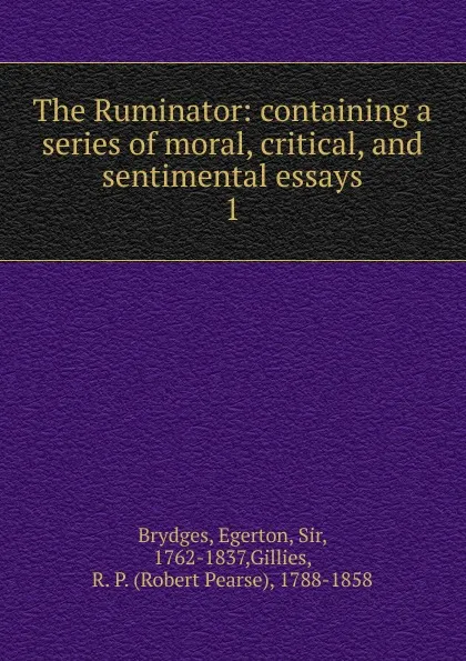 Обложка книги The Ruminator, Brydges Egerton