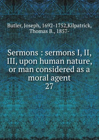 Обложка книги Sermons, Joseph Butler