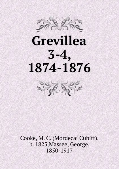 Обложка книги Grevillea, Mordecai Cubitt Cooke