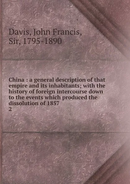 Обложка книги China, John Francis Davis