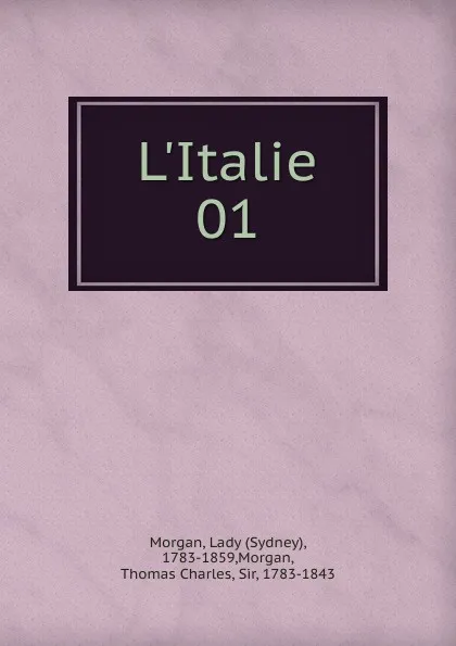 Обложка книги L.Italie, Sydney Morgan