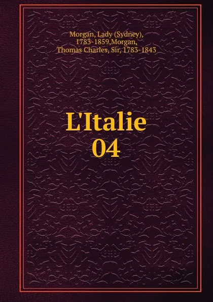 Обложка книги L.Italie, Sydney Morgan