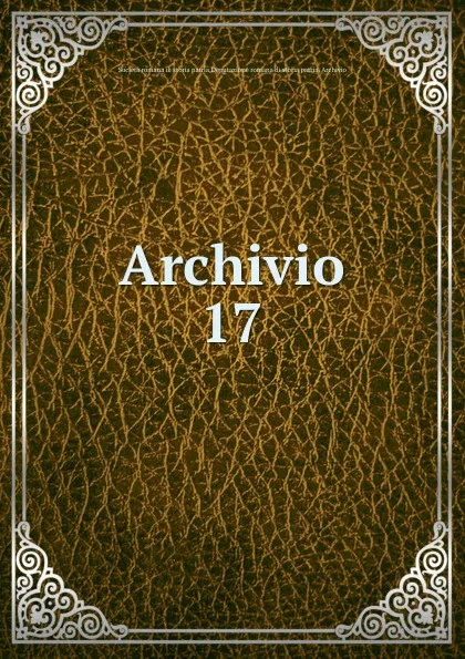 Обложка книги Archivio, Società romana di storia patria