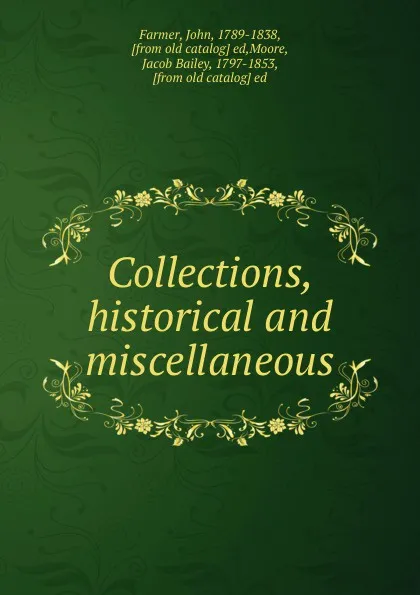 Обложка книги Collections, historical and miscellaneous, John Farmer