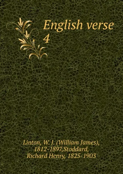 Обложка книги English verse. 4, William James Linton